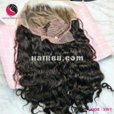 Natural wavy 13X4 lace frontal wigs 10 inches 180% Density