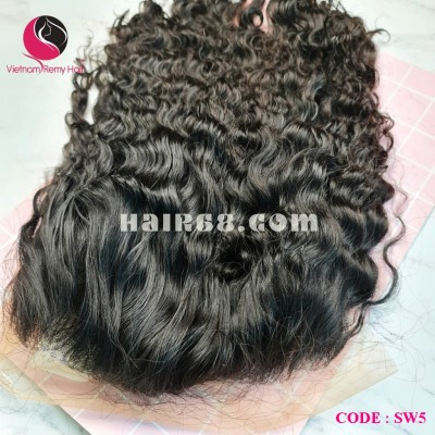 Natural wavy 13X4 lace frontal wigs 16 inches 180% Density