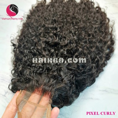 Curly textures 13X4 lace frontal wigs 12 inches 180% Density