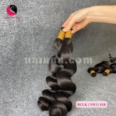 14 inch Human Hair Ponytail Extensions - Thick Wavy Single