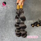 Extensões de cabelo real ondulado de 14 polegadas - dupla grossa