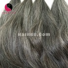 8 pulgadas de pelo gris natural - doble recto