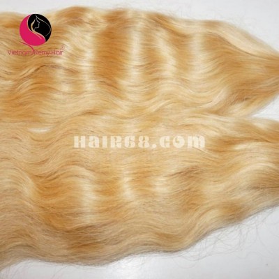 16 polegadas cabelos loiros extensões cabelo vietnamita