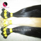 14 inch Hand Tied Remy Weft Hair Extensions Straight Single