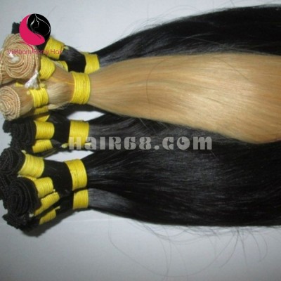 26 inch Hand Tied Remy Weft Hair Extensions Straight Single