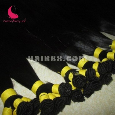 28 inch Hand Tied Remy Hair Weft Straight Single