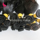 10 inch Hand Tied Human Hair Wefts – Wavy Double