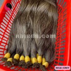 18 inch Real Grey Hair Extensions - Straight Single