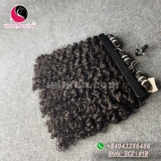 14 polegadas barato curly cabelo humano tecer - duplo desenhado