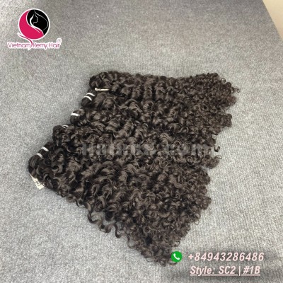 Extensões curly do weave do cabelo humano de 16 polegadas - dobro desenhadas