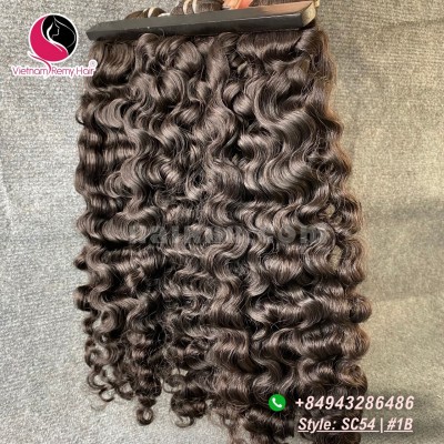 26 inch Curly Weave Remy Hair Extensions - Double Drawn