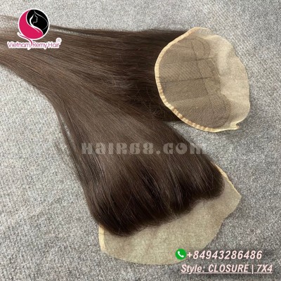 16 inches Vietnamese Straight Hair Free Part Lace Closure 7x4