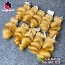 8 pouces barbe blonde cheveux humains tissage - naturel ondulé