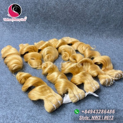 20 polegadas baratos blonde cabelo humano tecer - natural ondulado