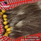 8 pouces cheveux gris naturel - double droit