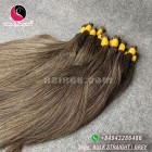 8 pouces cheveux gris naturel - double droit