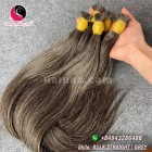 Extensions de cheveux gris de 10 pouces - double droit