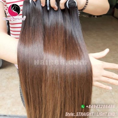 8 inch - Weave Black Ombre Hair Extensions - Straight Single