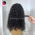 Curly 2x4 lace closure wigs 16 inches 150% Density