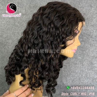 Kinky Curly 4x4 Lace Closure Wigs 18inches 130% Density