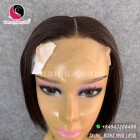 Straight 4x4 lace closure wigs 8 inches 180% Density