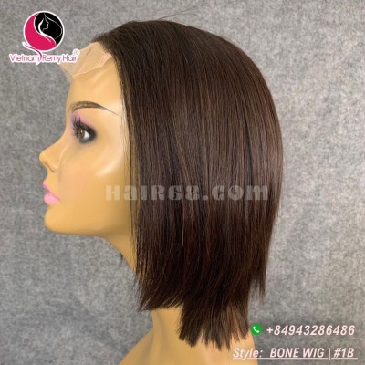 Straight 4x4 lace closure wigs 8 inches 180% Density