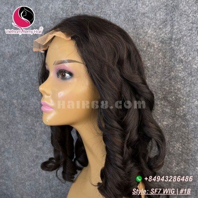 Water wavy 4x4 lace closure wigs 14 inches 180% Density