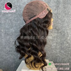 Water wavy 4x4 lace closure wigs 18 inches 180% Density