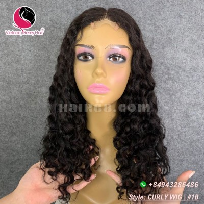 Deep Wavy 4x4 lace closure wigs 24 inches 180% Density