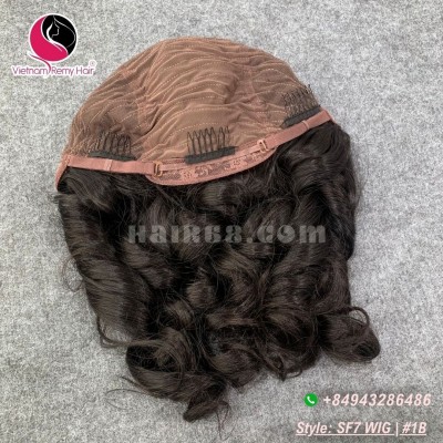 Natural curly 4x4 lace closure wigs 8 inches 180% Density