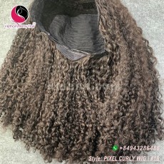 Super curly 4x4 lace closure wigs 10 inches 180% Density