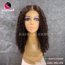 Curly textures 4x4 lace closure wigs 12 inches 180% Density