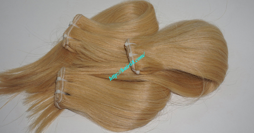 12 inch blonde weave hair straight remy hair 10