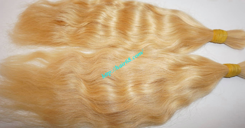 14 inch blonde hair wavy double drawn 4