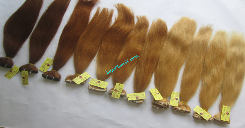 14 inch blonde weave hair straight remy hair 10