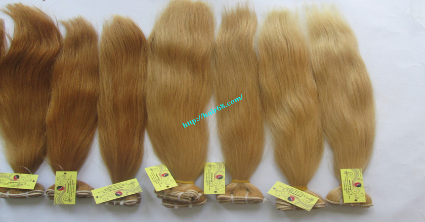 16 inch blonde weave hair straight remy hair 9