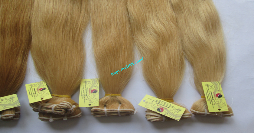 20 inch blonde weave hair straight remy hair 7