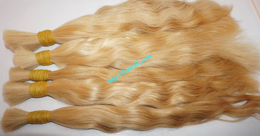 28 inch blonde hair wavy single drawn 4