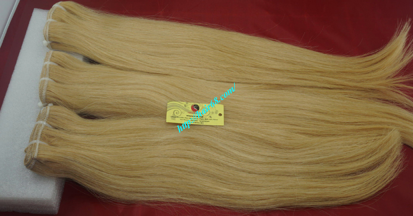 8 inch blonde weave hair straight remy hair 9