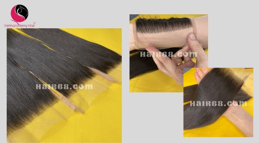 12 inches Free part Lace Closure Vietnamese straight hair 2