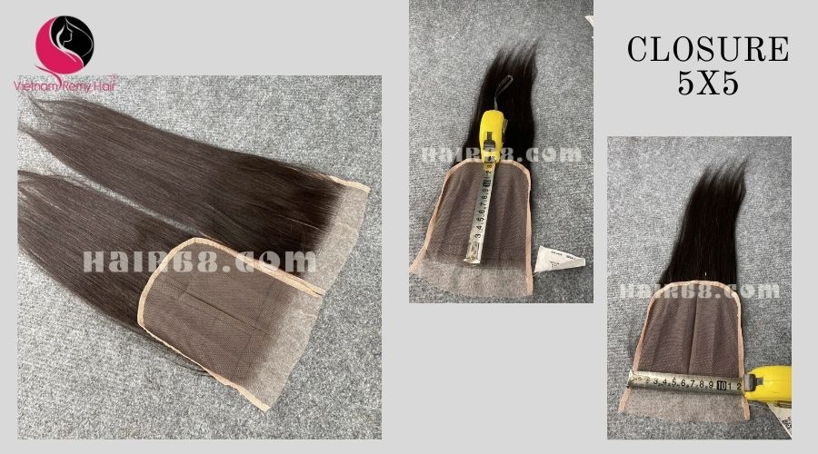 12 inches Free part Lace Closure Vietnamese straight hair 6