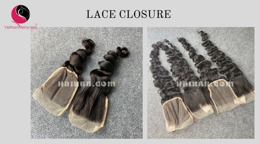 12 inches Middle Part Wavy Lace Closure 4x4 1