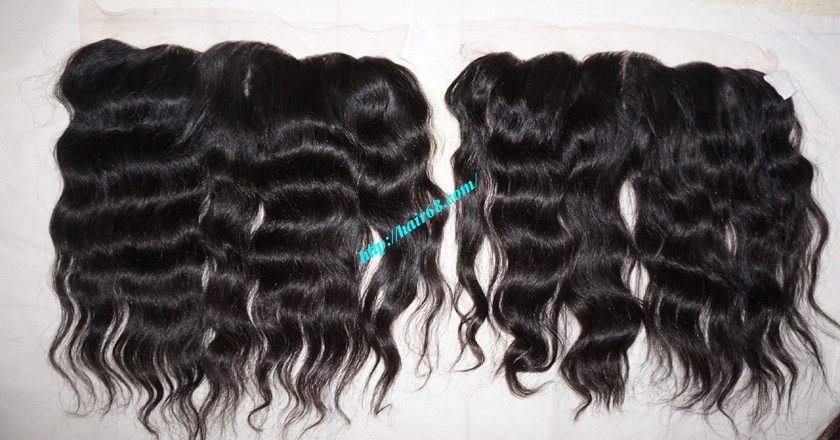 12 inches Vietnamese hair wavy free part lace frontal 5