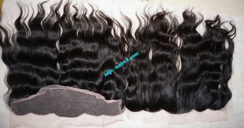 12 inches Vietnamese hair wavy free part lace frontal 6