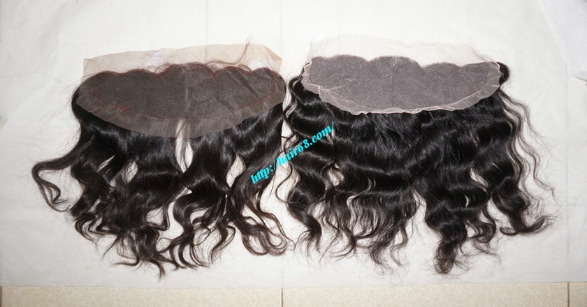 14 inches Vietnamese hair wavy free part lace frontal 3