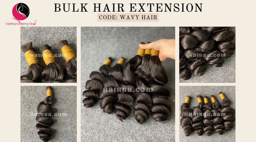 20 inch Human Hair Extensions Wavy - Thick Wavy Double 1