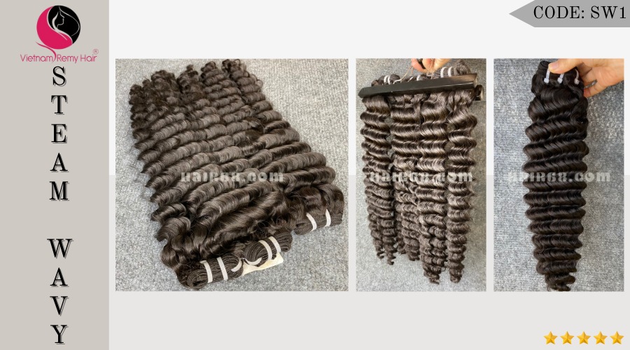 10 inch Wavy Hair Weaves Extensions - Steam Wavy 11