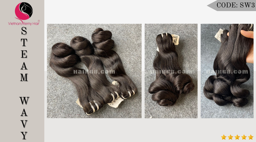 10 inch Wavy Hair Weaves Extensions - Steam Wavy 9