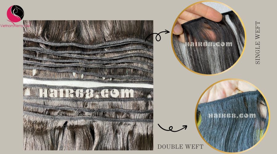22 inch Loose Curly Hair Weave – Double Drawn 1