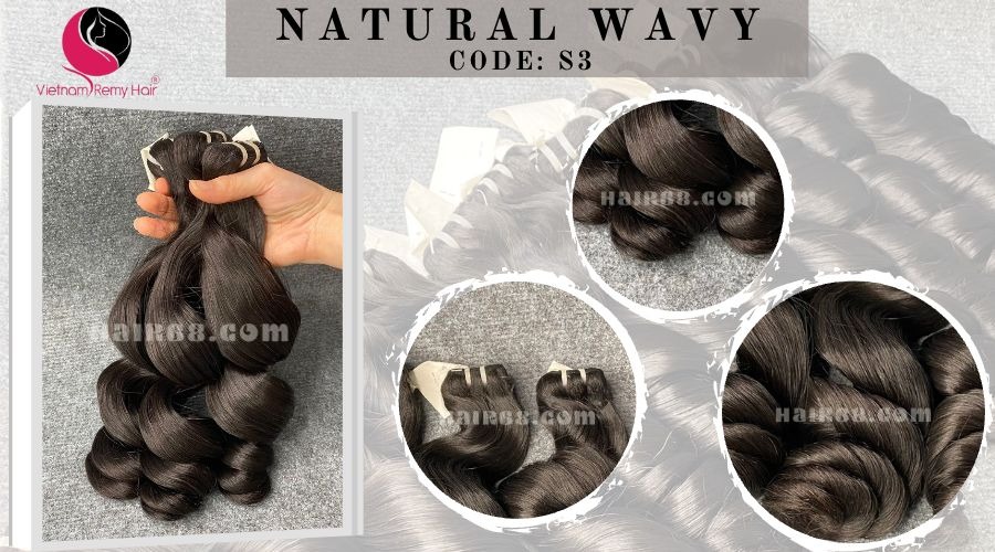 22 inch Wavy Remy Hair Weave - Natural Wavy 3